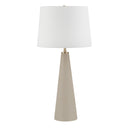 Renwil Tillburg 29" Tall Satin Brass Iron Table Lamp with Tapered Linen Shade