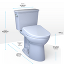 Toto Drake Transitional Washlet+ Two Piece Elongated 1.28 GPF Universal Height Tornado Flush Toilet with S7A Contemporary Bidet Seat