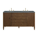 Mid-Century Walnut / Parisien Bleu - 3 Faucet Holes