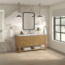 Light Natural Oak / Carrara White - 3 Faucet Holes