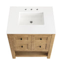 Light Natural Oak / White Zeus - 3 Faucet Holes