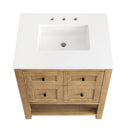 Light Natural Oak / White Zeus - 3 Faucet Holes