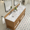 Amber Birch / Carrara White - 3 Faucet Holes