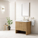 Light Natural Oak / White Zeus - 3 Faucet Holes