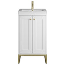 Glossy White / Champagne Brass