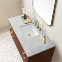 Mid-Century Walnut / Carrara White - 3 Faucet Holes