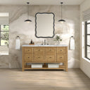 Light Natural Oak / Carrara White - 3 Faucet Holes