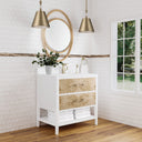 Polished White and Light Mappa Burl / White Zeus - 1 Faucet Hole