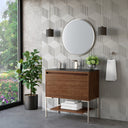 Mid-Century Walnut / Brushed Nickel / Charcoal Black - 1 Faucet Hole