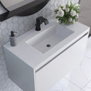 Glossy White / Matte Black / Glossy White - 1 Faucet Hole