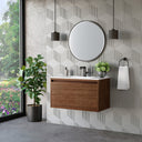 Mid-Century Walnut / Matte Black / Glossy White - 1 Faucet Hole