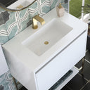 Glossy White / Champagne Brass / Glossy White - 1 Faucet Hole