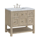 Whitewashed Oak / Carrara White - 3 Faucet Holes