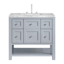Serenity Blue / Carrara White - 3 Faucet Holes
