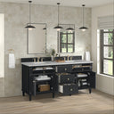 Black Onyx / Victorian Silver - 3 Faucet Holes