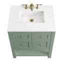 Smokey Celadon / White Zeus - 3 Faucet Holes