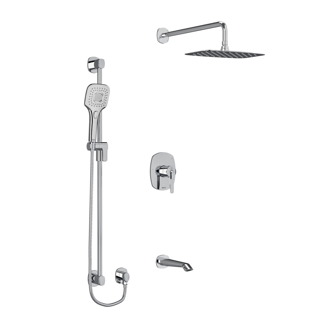 Riobel Venty 3-Way Shower System: Hand Shower Rail, Shower Head and Tu ...