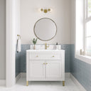 Glossy White / White Zeus - 1 Faucet Hole
