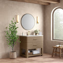 Pebble Oak / White Zeus - 1 Faucet Hole
