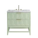Pistachio / Carrara White - 3 Faucet Holes
