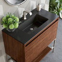 Mid-Century Walnut / Brushed Nickel / Charcoal Black - 1 Faucet Hole