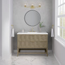 Pebble Oak / White Zeus - 3 Faucet Holes