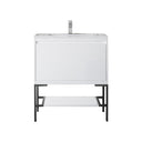 Glossy White / Matte Black / Glossy White - 1 Faucet Hole