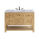 Light Natural Oak / Carrara White - 3 Faucet Holes