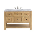Light Natural Oak / Carrara White - 3 Faucet Holes