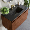 Mid-Century Walnut / Champagne Brass / Charcoal Black - 1 Faucet Hole