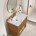 Amber Birch / Carrara White - 3 Faucet Holes