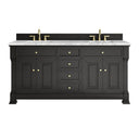 Black Onyx / Carrara White - 3 Faucet Holes