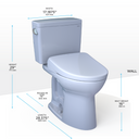 Toto Drake Washlet+ Two Piece Elongated 1.28 GPF Tornado Flush Toilet and S7 Contemporary Bidet Seat with Auto Flush