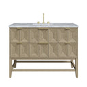 Pebble Oak / Carrara White - 3 Faucet Holes