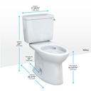 Toto Drake Two Piece Elongated 1.28 GPF Tornado Flush Toilet with Cefiontect and Right Hand Trip Lever