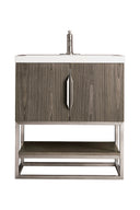 Ash Gray / Brushed Nickel / Glossy White - 1 Faucet Hole