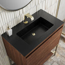 Mid-Century Walnut / Champagne Brass / Charcoal Black - 1 Faucet Hole