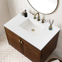 Mid-Century Walnut / White Zeus - 3 Faucet Holes