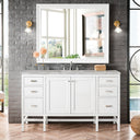 Glossy White / Victorian Silver - 3 Faucet Holes