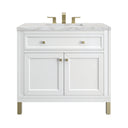 Glossy White / Victorian Silver - 3 Faucet Holes