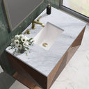 Chestnut / Carrara White - 3 Faucet Holes