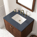 Mid-Century Walnut / Charcoal Soapstone - 3 Faucet Holes