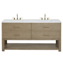 Pebble Oak / White Zeus - 3 Faucet Holes