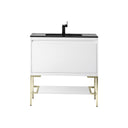 Glossy White / Champagne Brass / Charcoal Black - 1 Faucet Hole