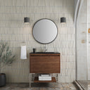 Mid-Century Walnut / Brushed Nickel / Charcoal Black - 1 Faucet Hole