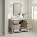 Whitewashed Oak / Carrara White - 3 Faucet Holes