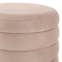 Renwil Lloyd Indoor Poly-Velvet Storage Ottoman - Beige