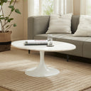 Renwil Joselyn Indoor Cast Aluminum Oval Coffee Table - White