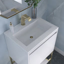 Glossy White / Champagne Brass / Glossy White - 1 Faucet Hole