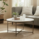Renwil Pearse Indoor Cast Aluminum Coffee Table - Antique Brass